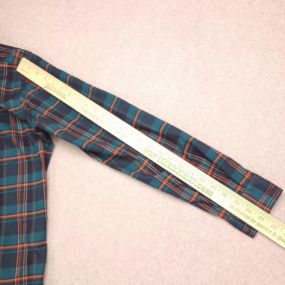 Eddie Bauer Shirt Mens M Travex Green Blue Plaid Classic Fit Long Sleeve Button - Picture 14 of 15